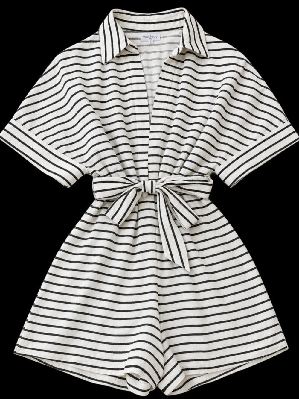 Vestique Hampton’s Striped Romper NWT – Cream & Black